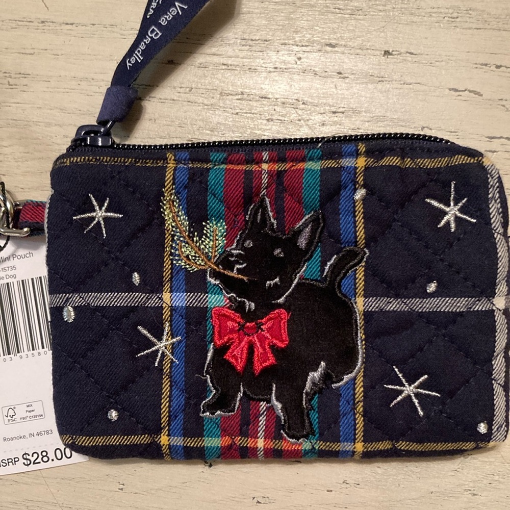 Vera Bradley Clip & Zip Mini Pouch Scottie Dog